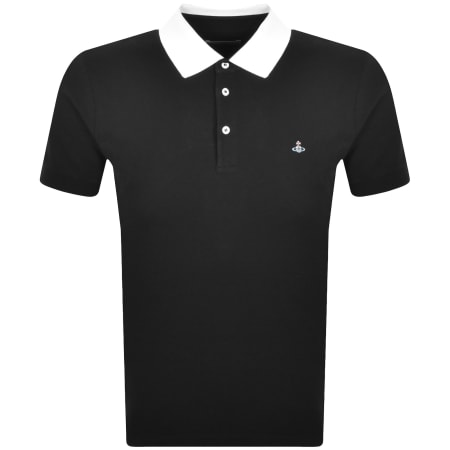 【送料&関税込】Vivienne Westwood Black Polo Shirt With Cont Alex Polo Shirt in BLACK | Vivienne Westwood®